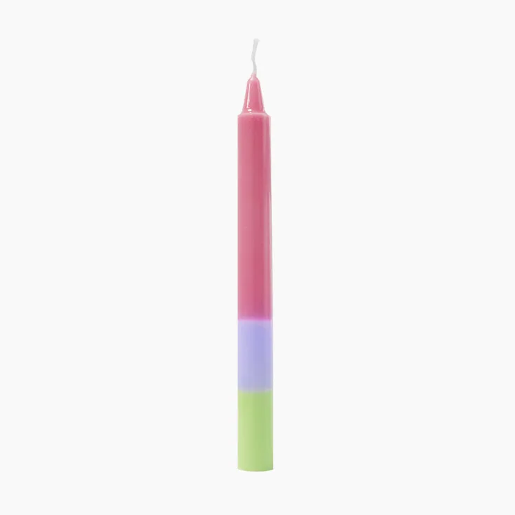 Fluorescent multi-color mix color gradient color long pole candle dating festival romantic dinner pillar candle wholesale