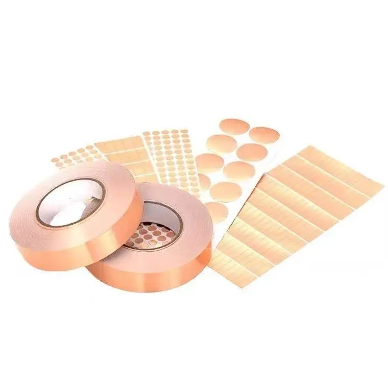 0.05mm*15mm*50M Electrically adhesive conductive adhesive flakes strip shielding copper foil tape for EMI shielding