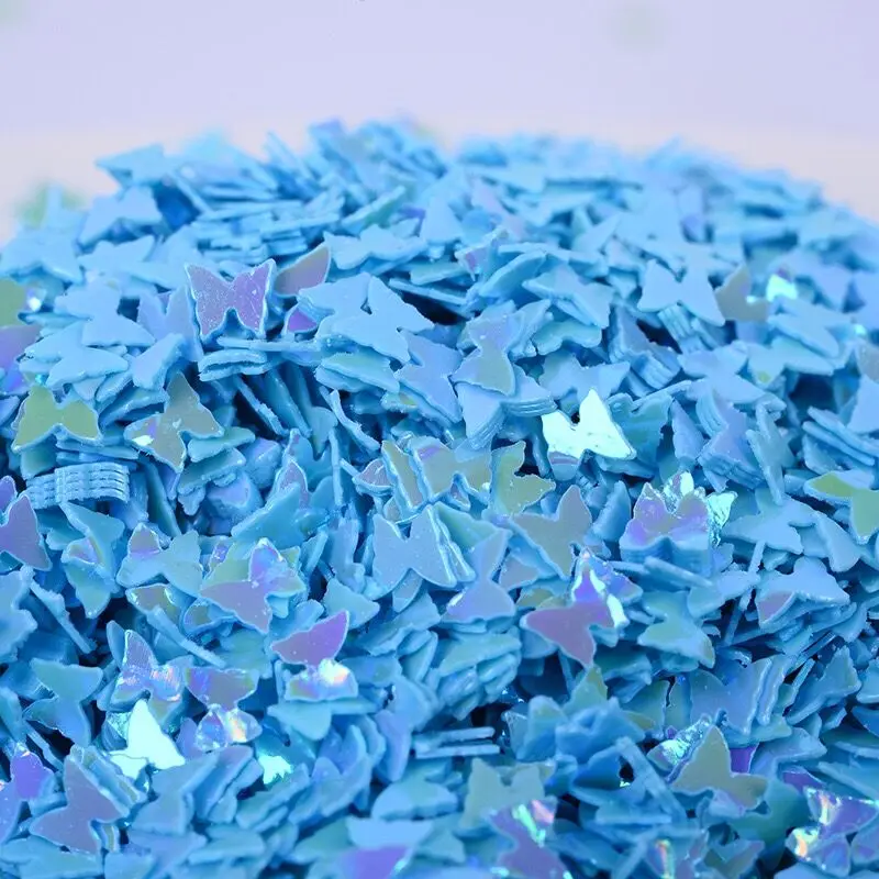 1 Kg Little Butterfly Colorful Iridescent Laser Flakes Slice Round Shape Mixed Sequins Custom PVC PET Loose Glitter Sequin