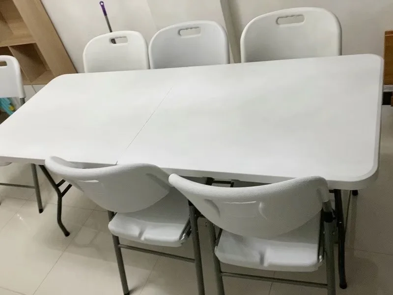Outdoor 6ft72 inch granite white portable long HDPE plastic folding table