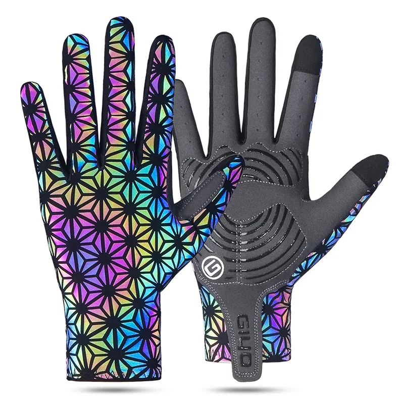 MTB Cycling Gloves Luminous Half-Finger Visors Light Reflective Road Bike Gloves Outdoor Sports Waterproof Fishing