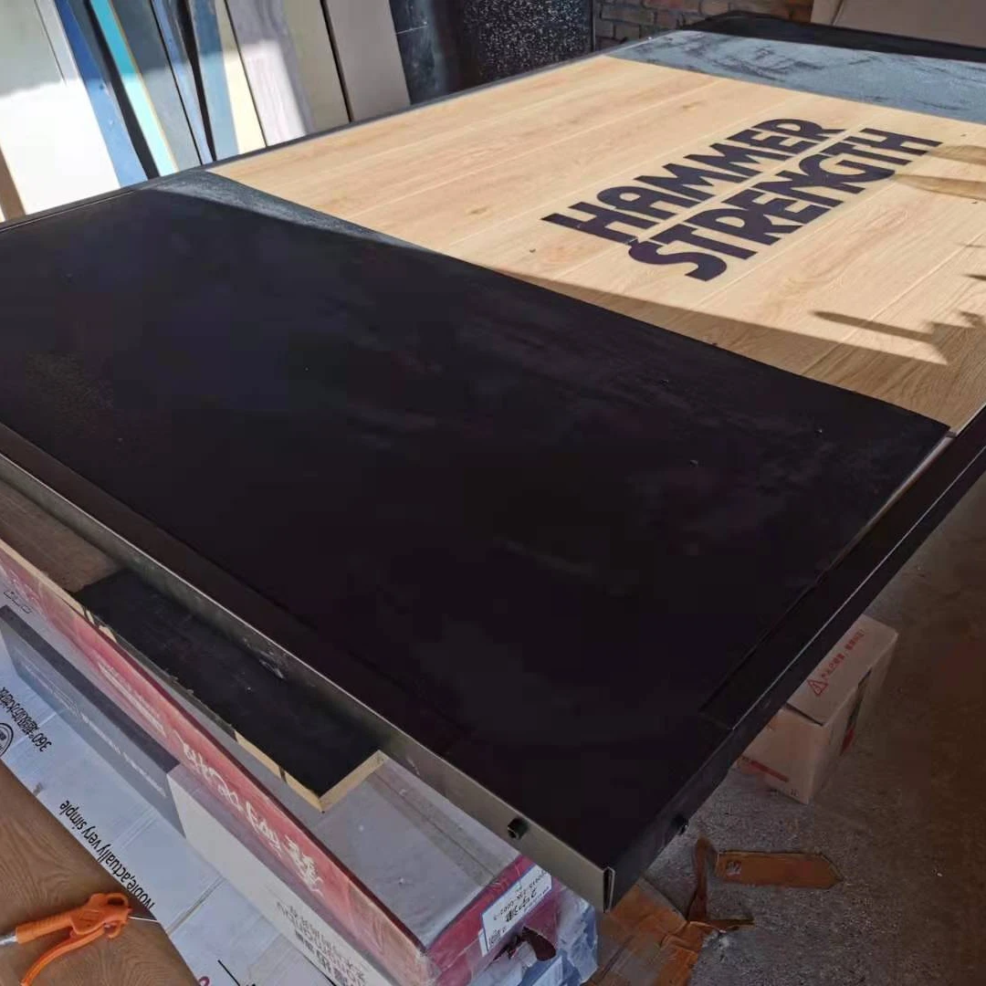 heavy duty Rubber Wooden Weightlifting Platform gym cross fit weight lifting