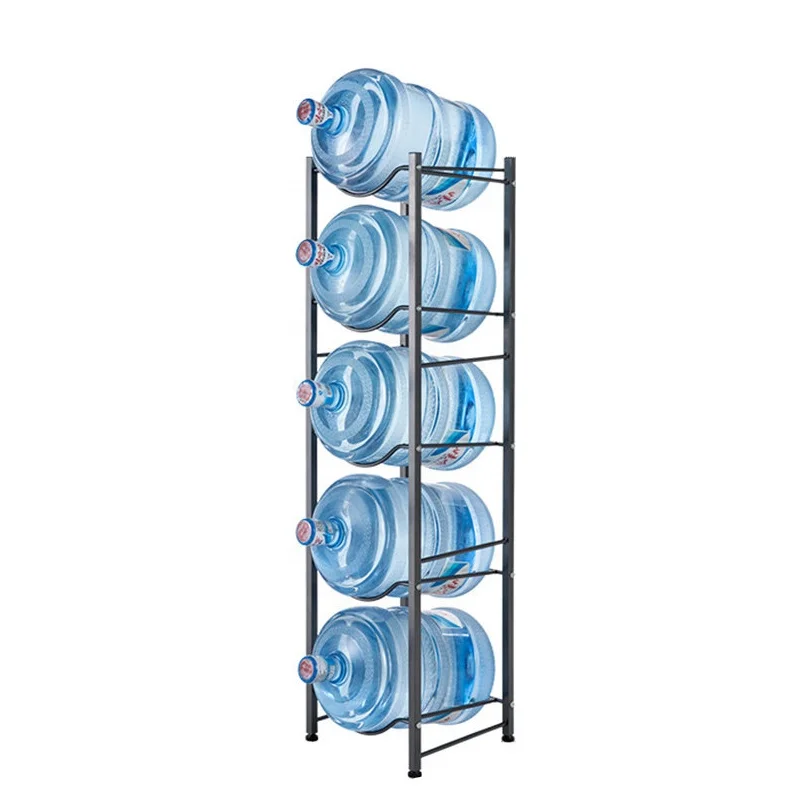 Custom Floor Standing 5 Gallon Water Bottle Storage Rack Holder Water Bucket Dispenser Metal Display Stand