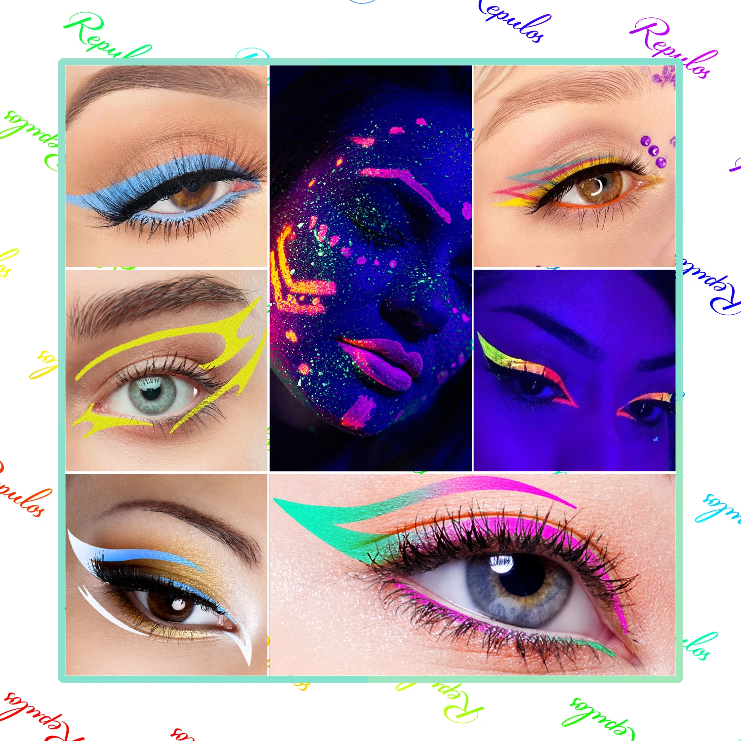 Wholesale Neon Glow Liquid Eyeliner Custom Logo Create your Own Face Paint Color Shift Waterproof Eyeliner Pen