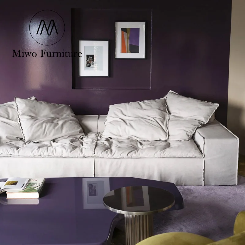 Italian furniture Design 3 4 Seater Down Fabric Chesterfield modern Stysle Hotel apartment  Living Room indoor decor Sofa set