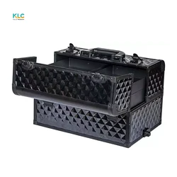 Curious BlackPro Makeup Artists Rolling Train Case Trolley Case , Cosmetic trolley case,rolling Beauty train case