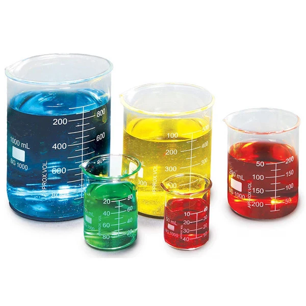 Laboratory Borosilicate Glass Beaker Low Form Clear Glass Beaker 250ml 500ml 1000ml with Graduations