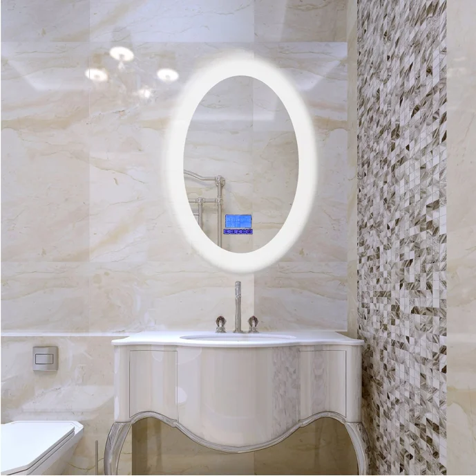 
Hot Sale Oval Style Hotel Luxury Smart LED Vanity Mirror Bathroom 