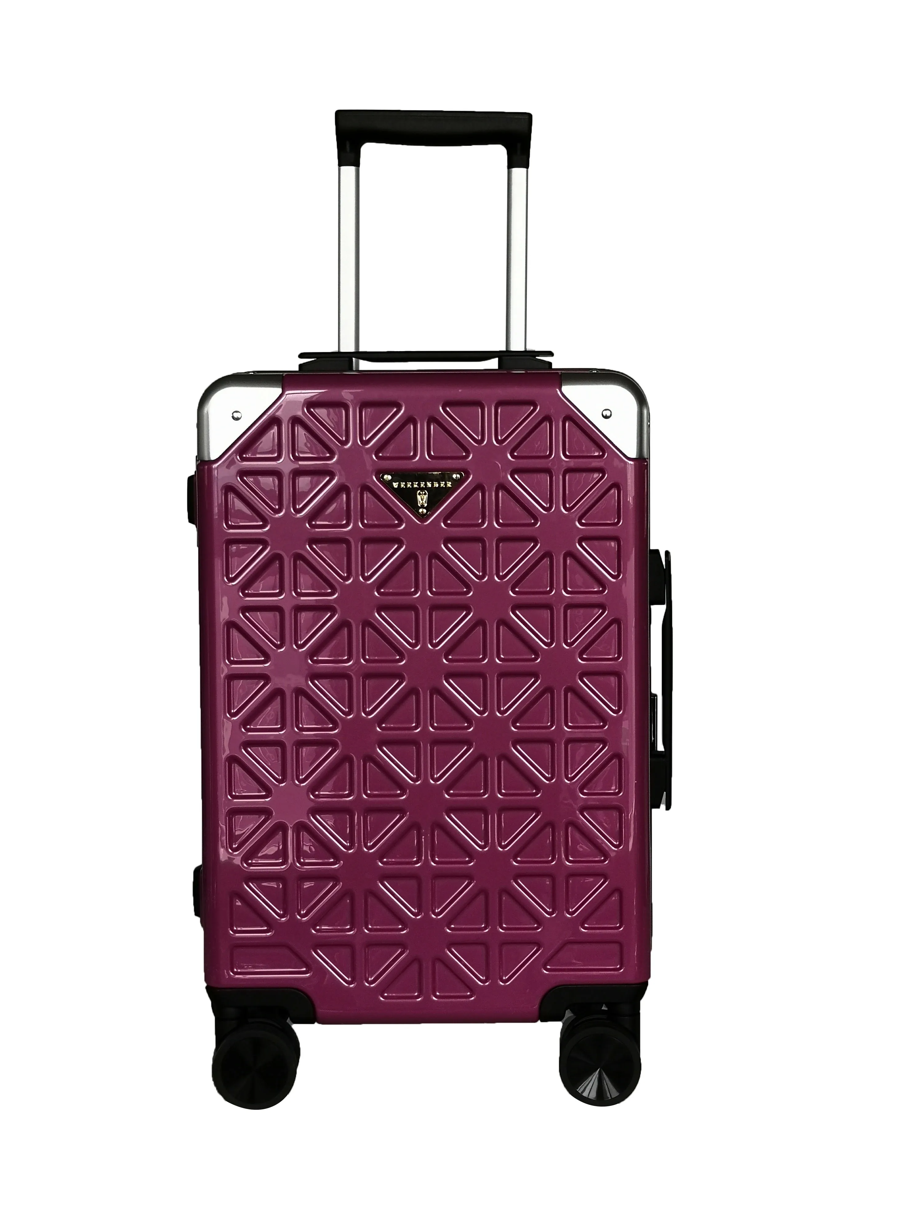 Weekender ABS Ladies Hard Plastic Aluminium Carry on Trolley Travel Luggage Bag