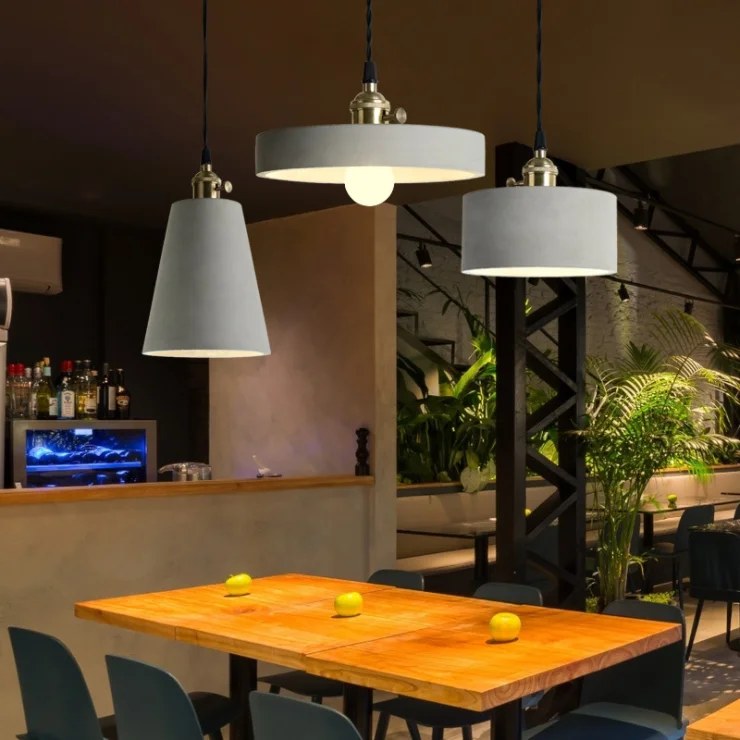 Industrial E27 Indoor House Modern Hanging Lighting Concrete Contemporary American Canada Italy Mini Chandelier Pendant Light Nodic Light