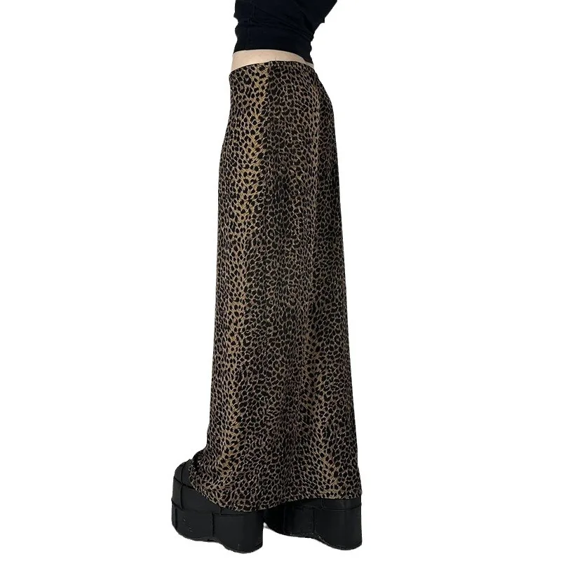 American style personalized print draping low waist skirt women loose Street all-match midi dress