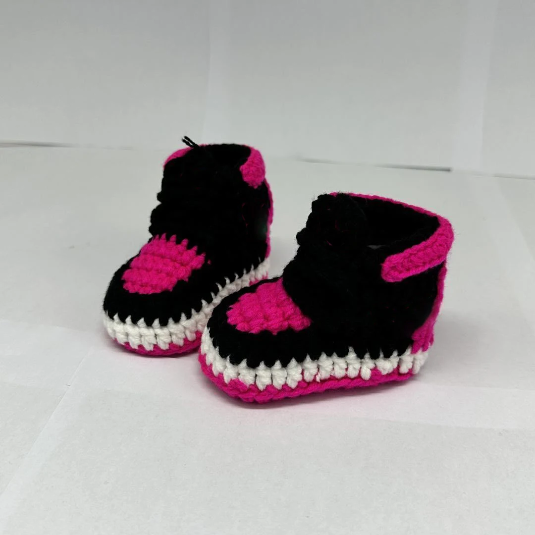 Newborn Baby Girls Boys Casual Shoes Handmade Crochet Sneaker Booties Crochet Baby Socks 0-3 Months