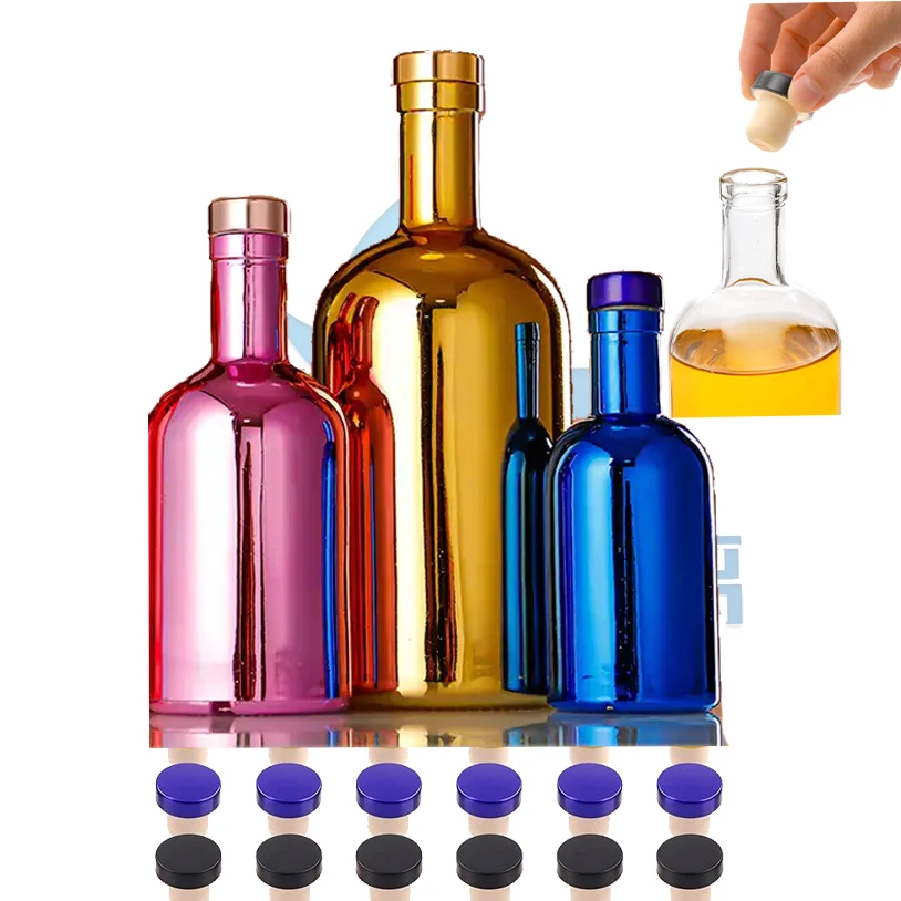 Discount Price 500ml/ 750ml/ 1500ml Ceramic clear Whiskey Vodka Blue Label Whiskey Liquor Bottle With Cap