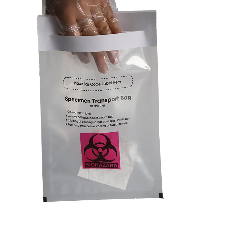 95 KPA specimen transport bags biohazard infectious waste bag kangaroo bag