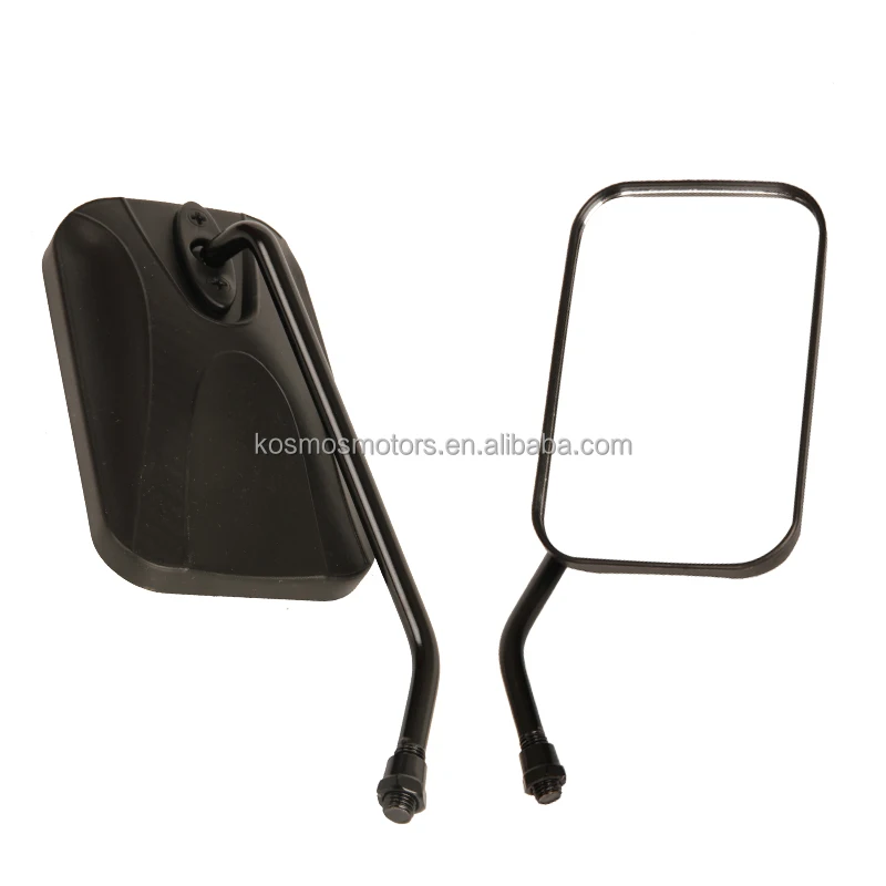 Wide angle big vision squareness metal clamp offroad review mirror three wheel Motorcycle back up rearview side mirror