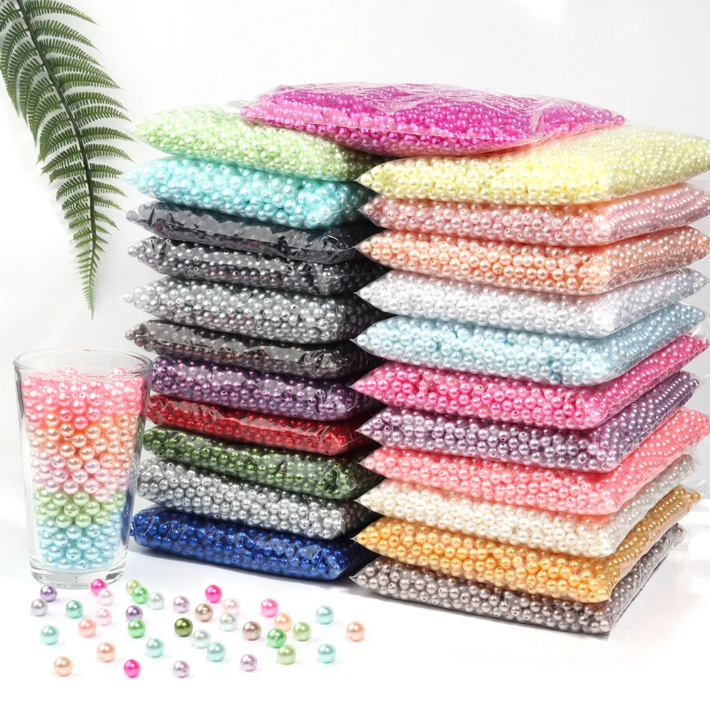 The New Imitation Pearl Abs Colored Straight Hole Beads For Diy Bracelet Accessories