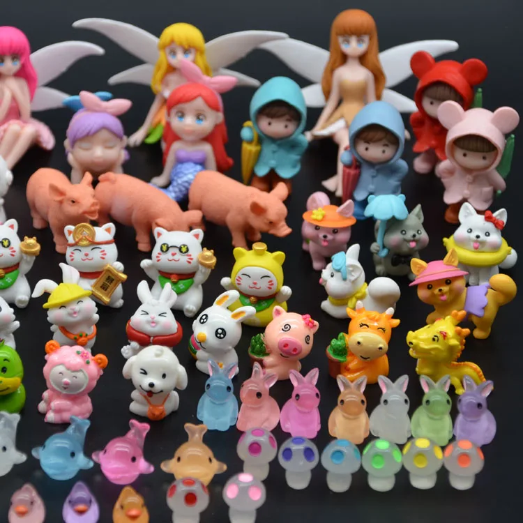 bulk mini white small rabbit figures micro miniature resin figurines bunny manufacturer wholesale bathing animal toys for kids