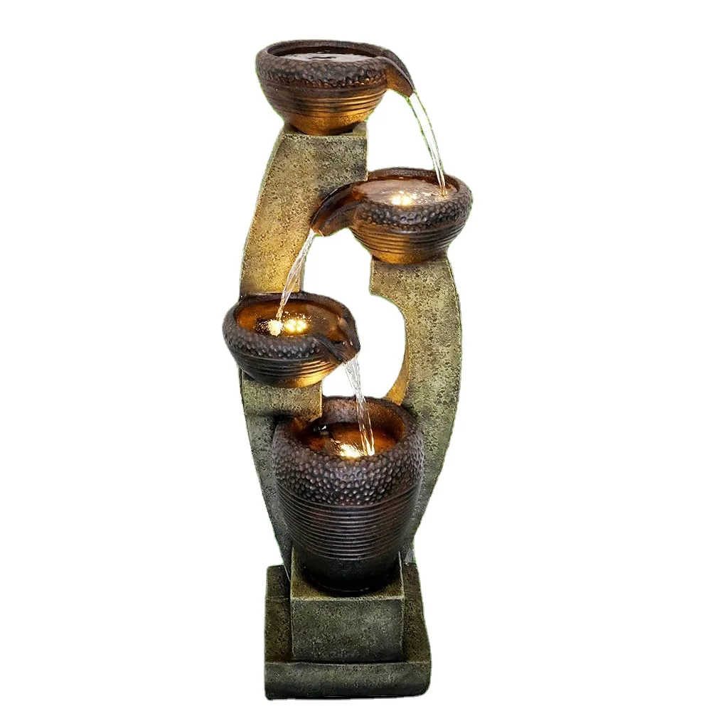 Polyresin large Automatic  Outdoor Garden Water Fountain Flow Rate Control Water Fountain