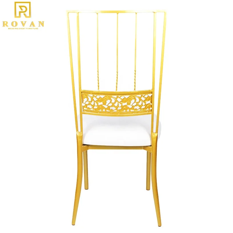 Wholesale price modern design flower back wedding gold party chiavari chairs metal Chair for events