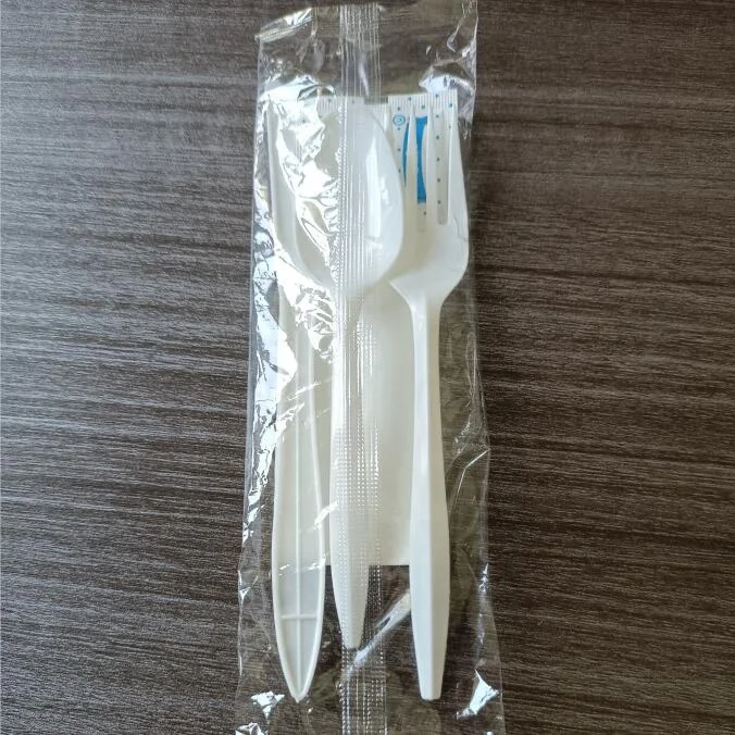 Disposable Plastic Cutlery Sets with Napkin Fork Spoon Knife and Pepper Salt Bag