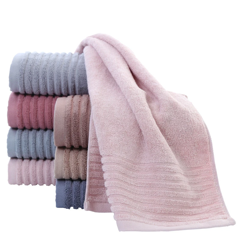 QUNZHEN Bamboo Fiber Face Towels Luxury Design Bamboo Cotton Zero Twist Terry Face Towel High Quality Natural Bamboo Bath Towel