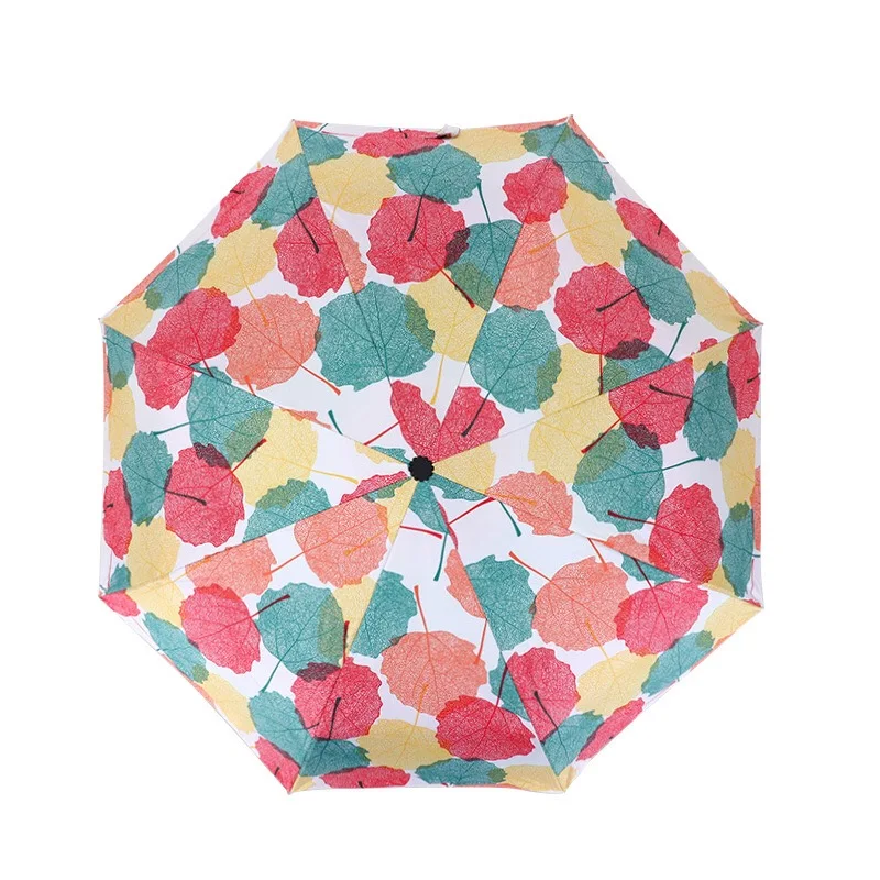 High Quality Windproof rain umbrella automatic open and close 3 folding 8 Ribs umbrella parasol black gel sun umbrella for lady