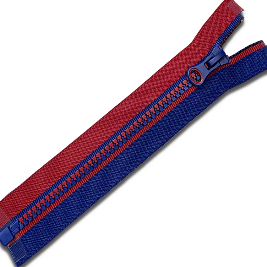 Wholesale China Auto-lock  Red And Blue Color Resin Zippers For Sewing Coats Jacket Sports Suits