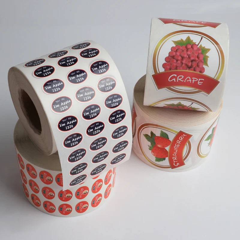 Custom Round Labels Stickers Waterproof Stickers Die Cut Packaging Labels In Rolls Fruit Wine Sticker Packaging Labels