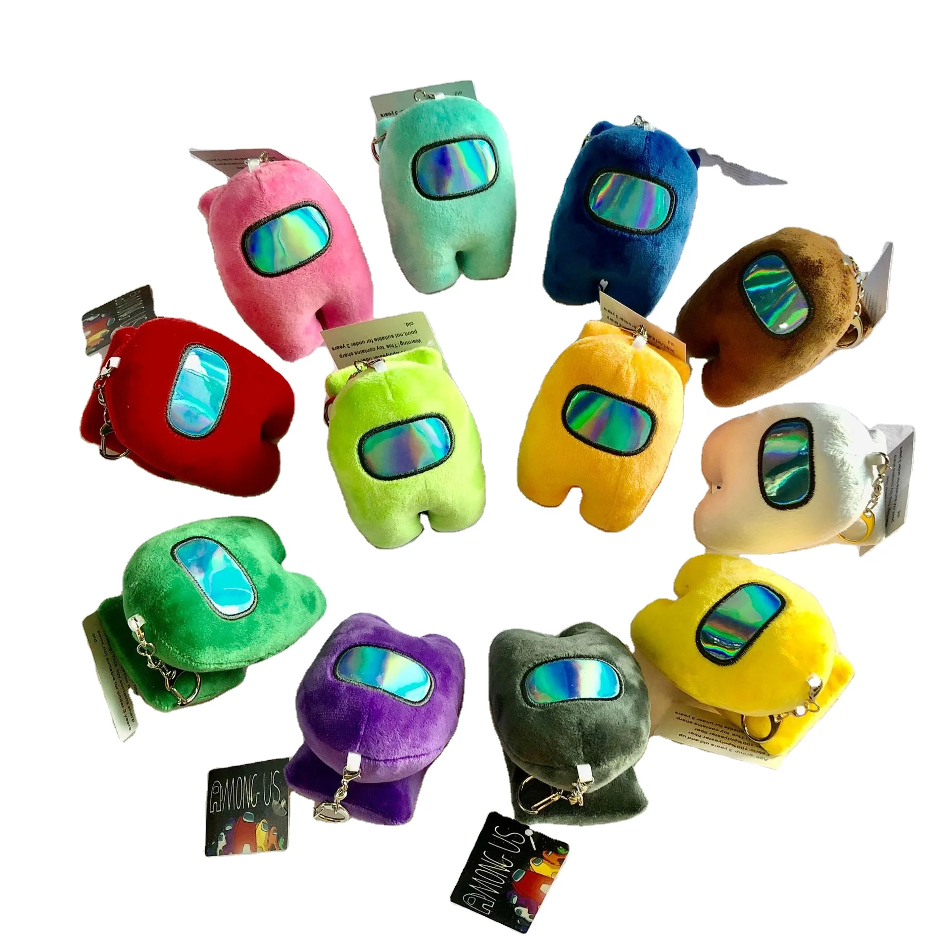 Cross border NEW Among Us Customized wholesale plush toy space werewolf kill doll animation game peripheral  plush keychain 10cm