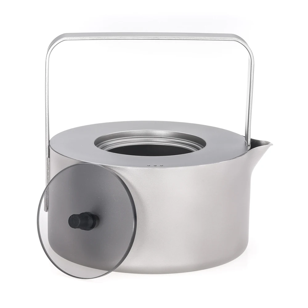 New Style Customized Pure Titanium Tea Kettle 950Ml Luxury Portable Tea Pots Kettle For Home Camping Hiking Backpacking