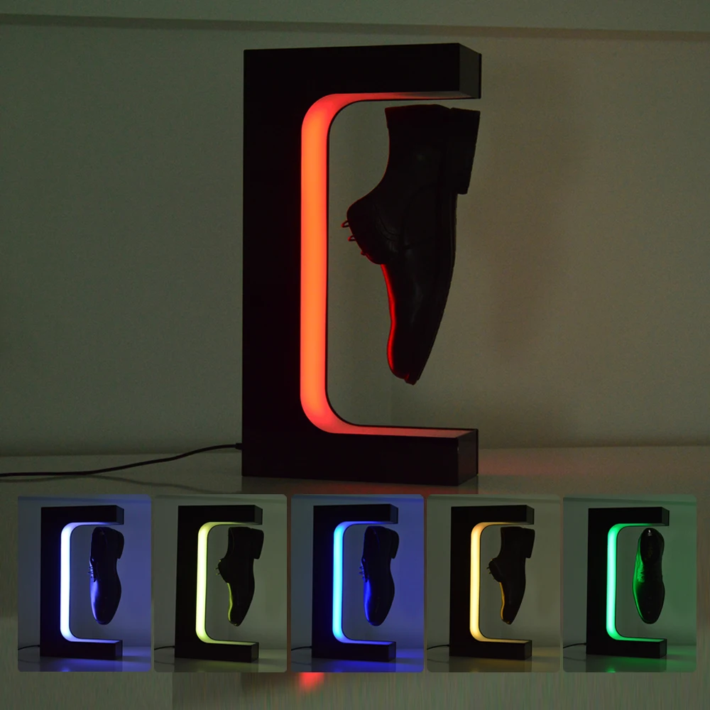 Shoes Store  Levitating Floating Sneaker Stand Shoe Levitation Rotating Display Rack with LED Light