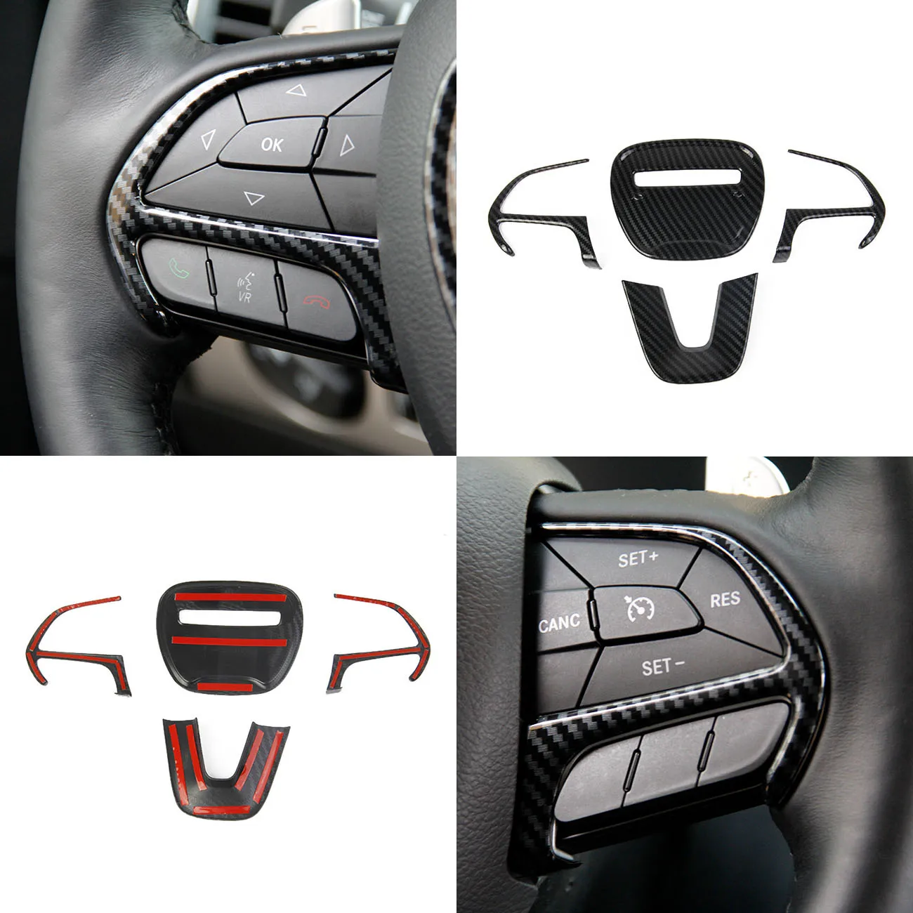 Car Interior modification accessories steering wheel decorate patch  For Dodge Durango 2014-2021