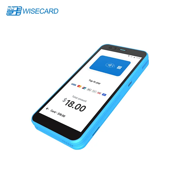Wisecard T80M Android 12 портативный POS-терминал с сенсорным экраном Встроенный термопринтер NFC считыватель карт биометрический POS