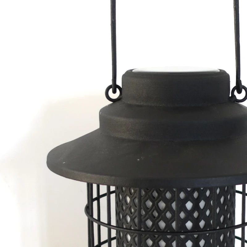 Home Garden Outdoor and Bedroom Rustic Etching Solar light LED Lantern House Decoration Metal  LED light  Lantern with handle