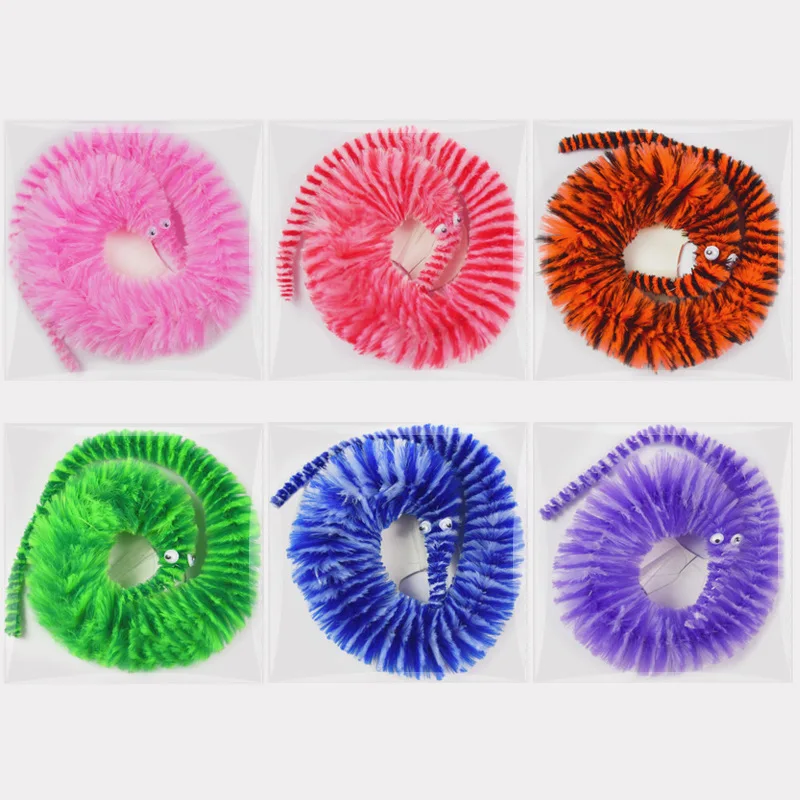 Street Magic Funny  Wiggle Twist Worm 23 cm  Plush Worm  Magic Trick Wiggly Plush  Rainbow Color Worm Toy