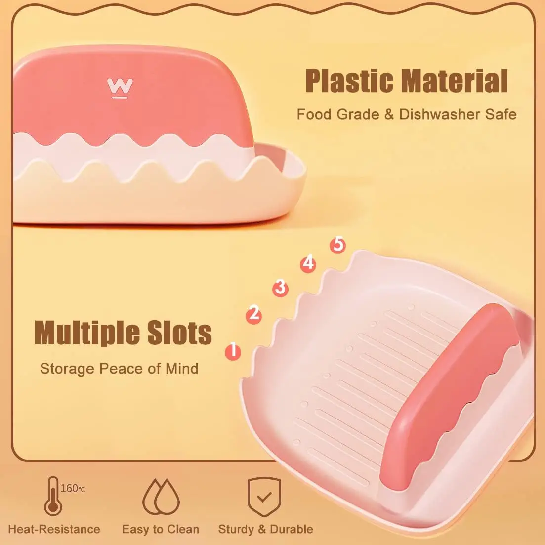 Подставка для ложек для кухонной столешницы, подставка для кухонных принадлежностей, подставка для кухонных принадлежностей, подставка для столешницы без беспорядка с подушкой для капель