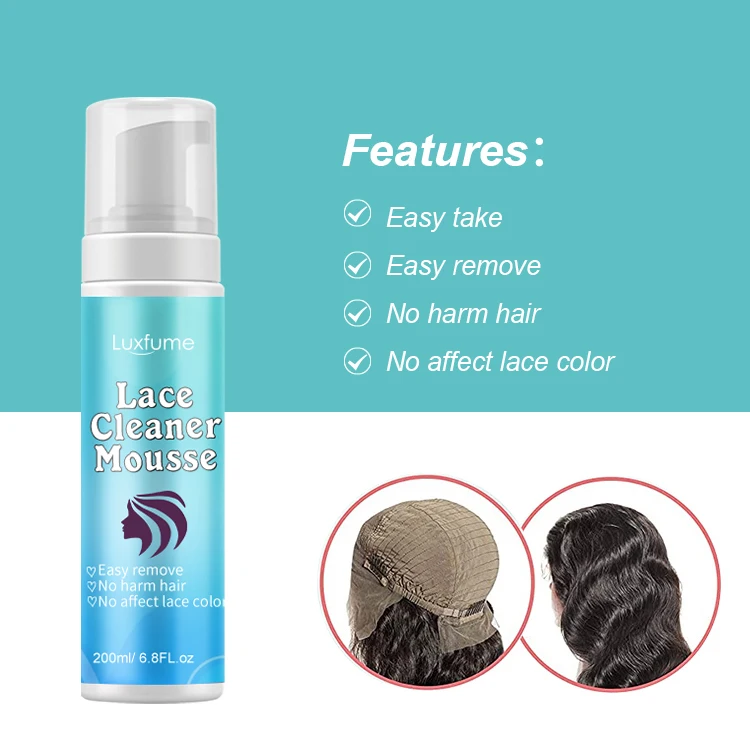 Private Label Natural Aloe Argan Oil Wig Care Products Lace Glue Cleaner Wig Lace Cleaner Hair Mousse