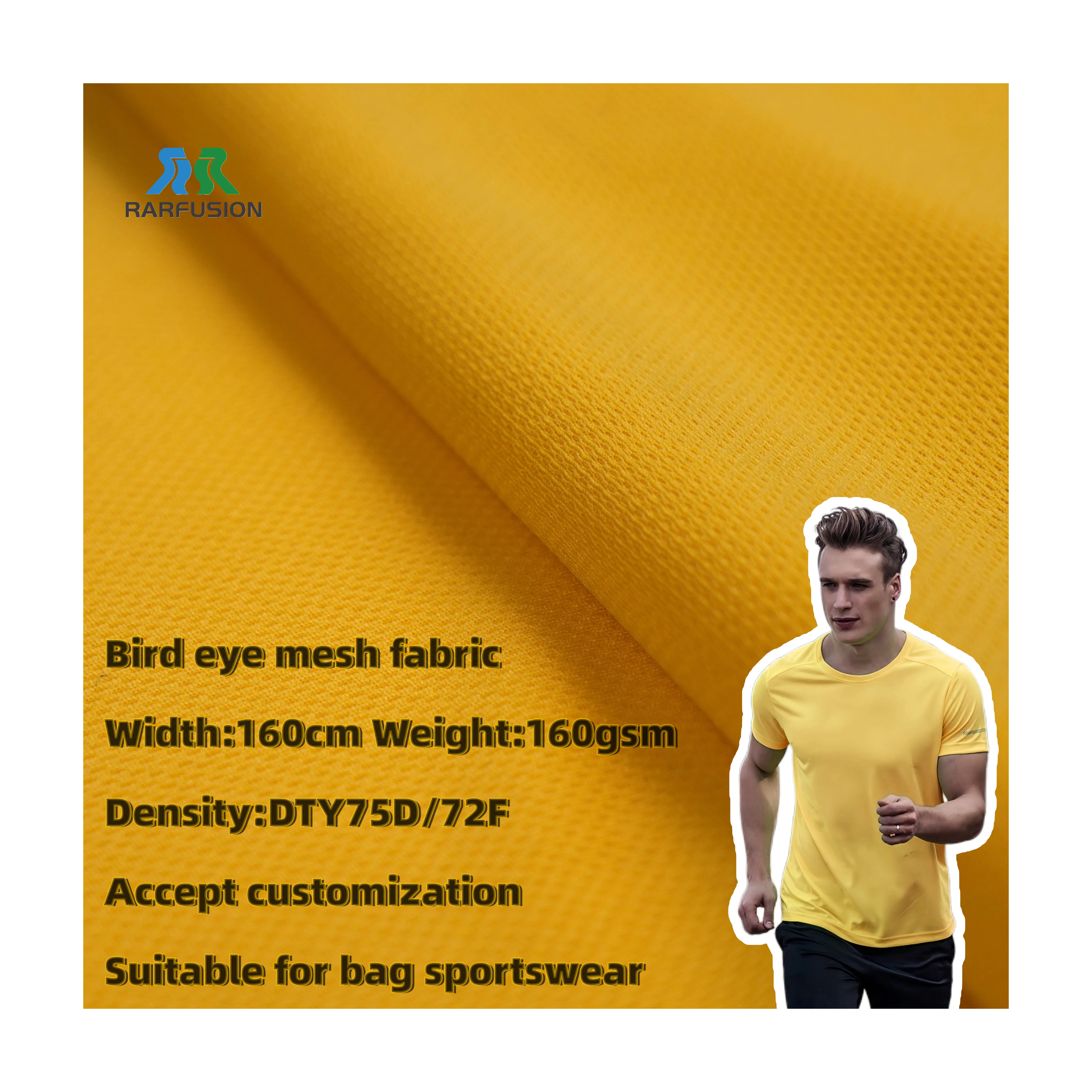 Colorful Athletic Polyester Knitted Mesh Fabric Waterproof Birds Eye Mesh Fabric for Bag Sportswear Summer Wear
