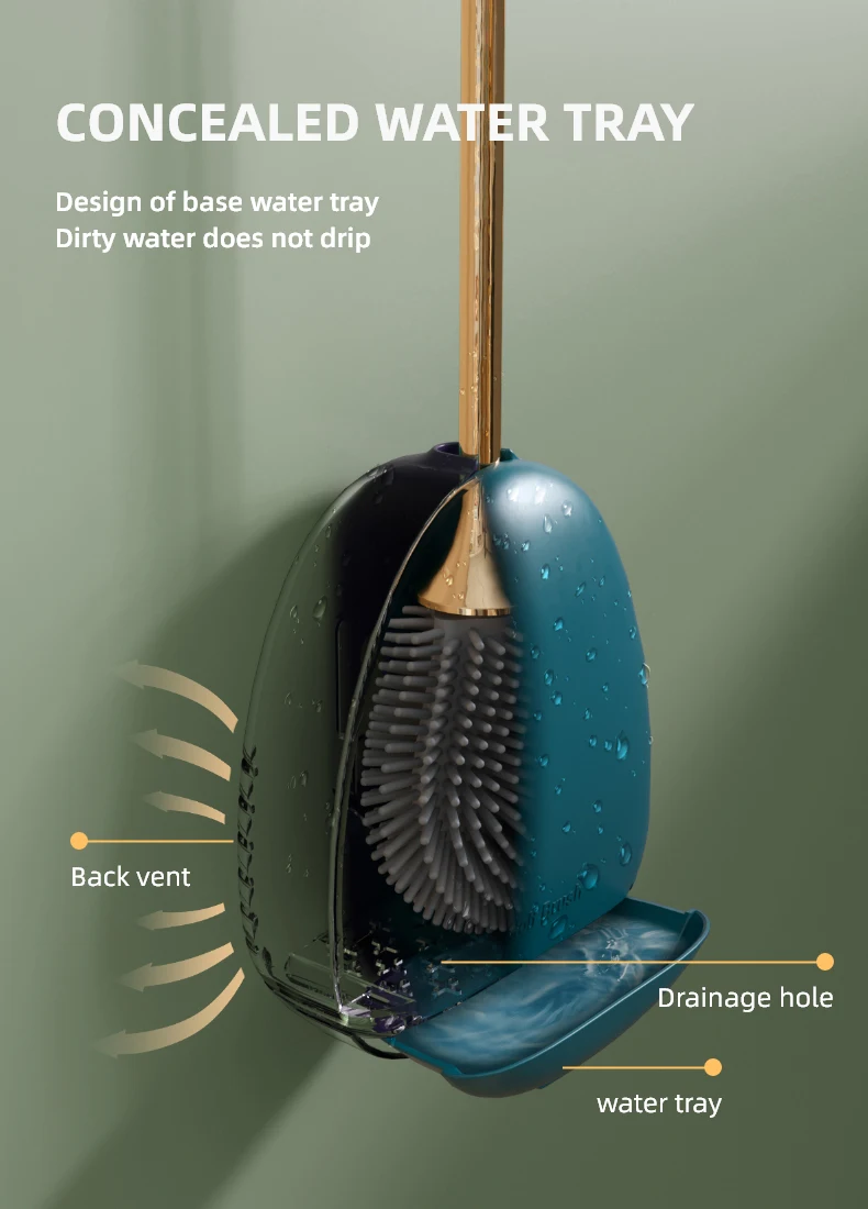 Sanga New TPR Household Cleaning Tools & Accessories Automatic Wall Mounted Plastic Cleaning Toilet Brush for Bathroom