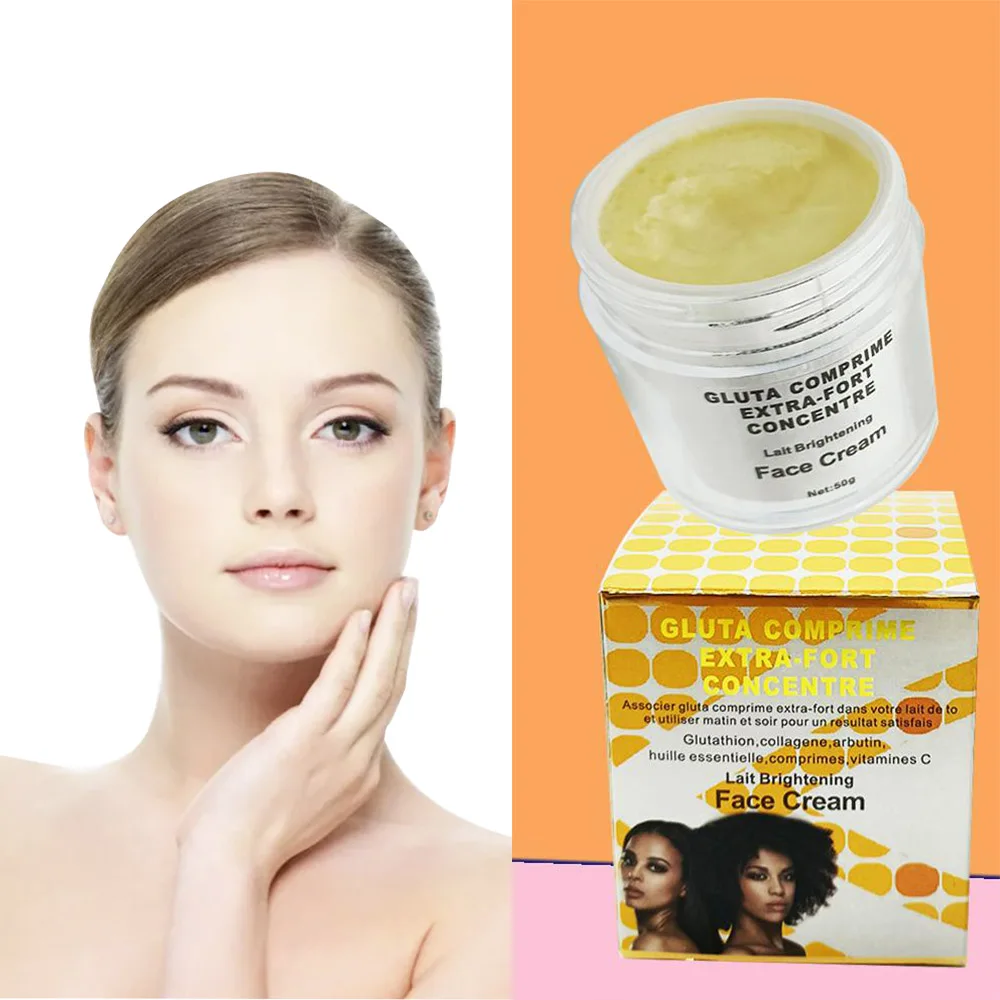 Making Skin Whiter Younger And Smoother Skin Care Lait Brightening Natural Face Cream Product With Gluta Collagen For Black Skin