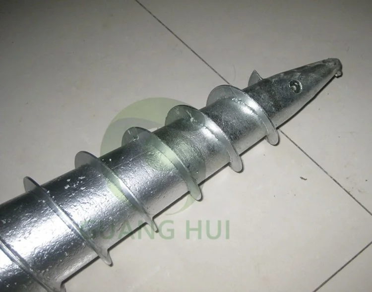 Manufacture galvanized ground earth screw pole post anchor for solar project