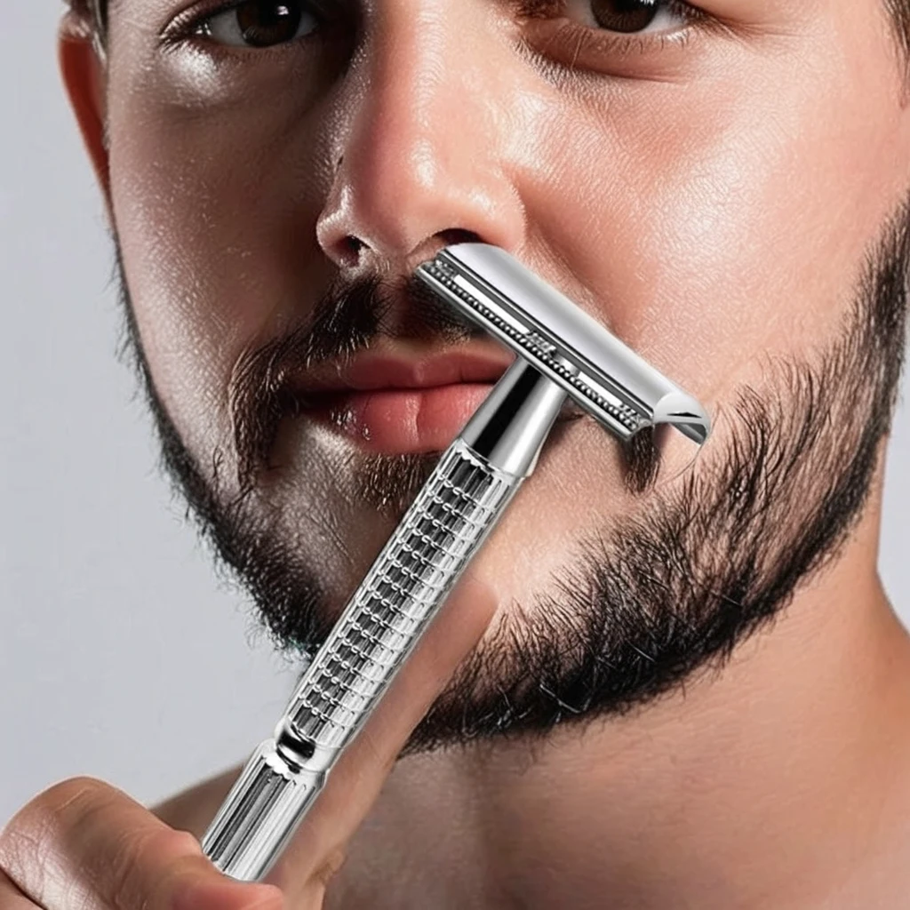 2024  Old Style Razor Rotatable Metal Handle Multi-Functional Knife Environmentally Friendly Blade Shaving Tool Shaving Blades