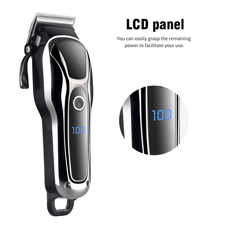 Professional Men Hair Trimmer LCD Electric Hair Cutting Machine Salon Tool Haircut Cordless Hair Clipper