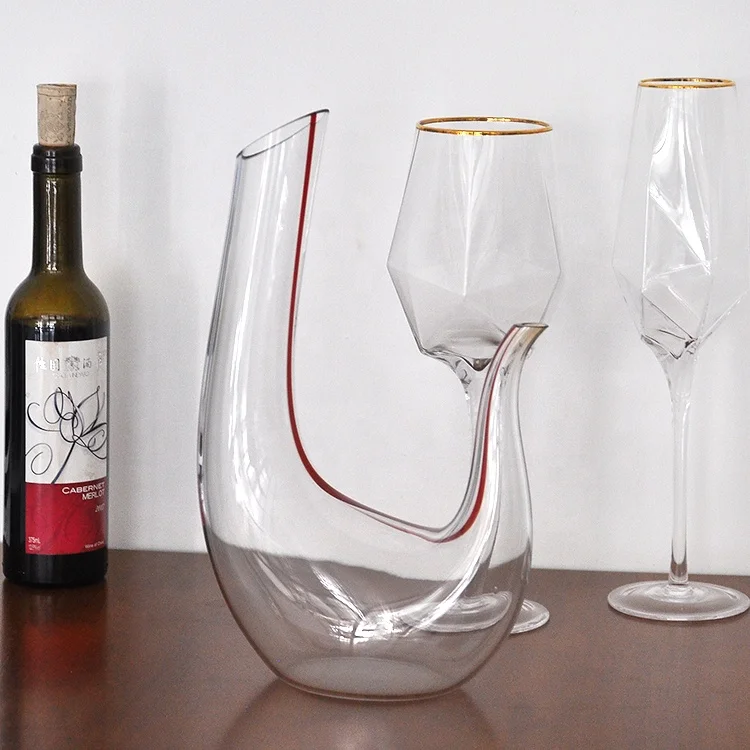Top seller 800ml wholesale unique clear crystal glass wine decanter with a stopper