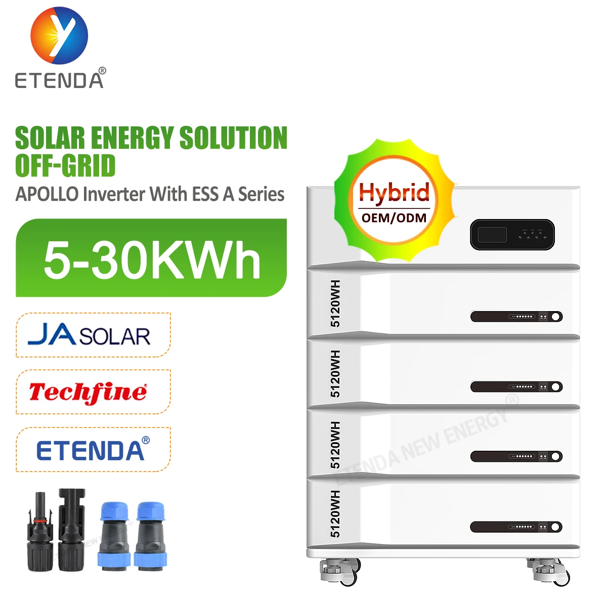 600AH 30.72KWh 51.2V LiFePO4 stacked residential energy storage system Home with 10 Years Quality Warranty