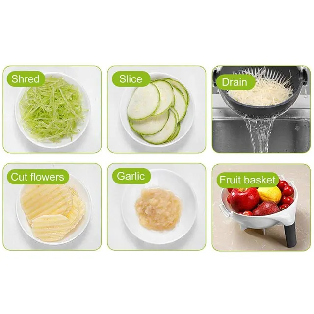 Multifunctional Manual Vegetable Cutter Slicer 9 in 1 Vegetable Fruits Cutter Vegetable Chopper