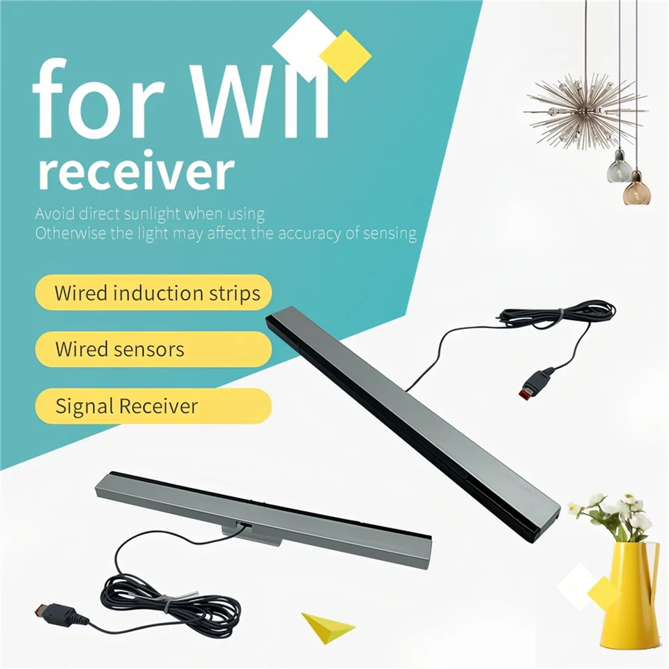NS Wireless Sensor Remote Bar For Wii Receiver Sensor Bar For wii Infrared IR Signal Ray Sensor Wired Motion Wii U Receiver Bar