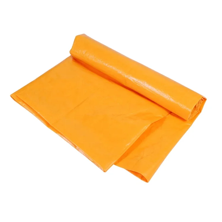 
Orange Waterproof Tent Tarp PP Coated Custom Plastic PE Tarpaulin Woven Fabric for Truck Cover 