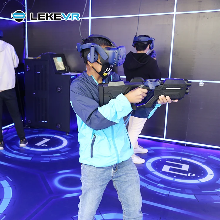 LEKE VR Park Multiplayer Standing Platform Arcade Machines 9D VR Shooting Game Simulator