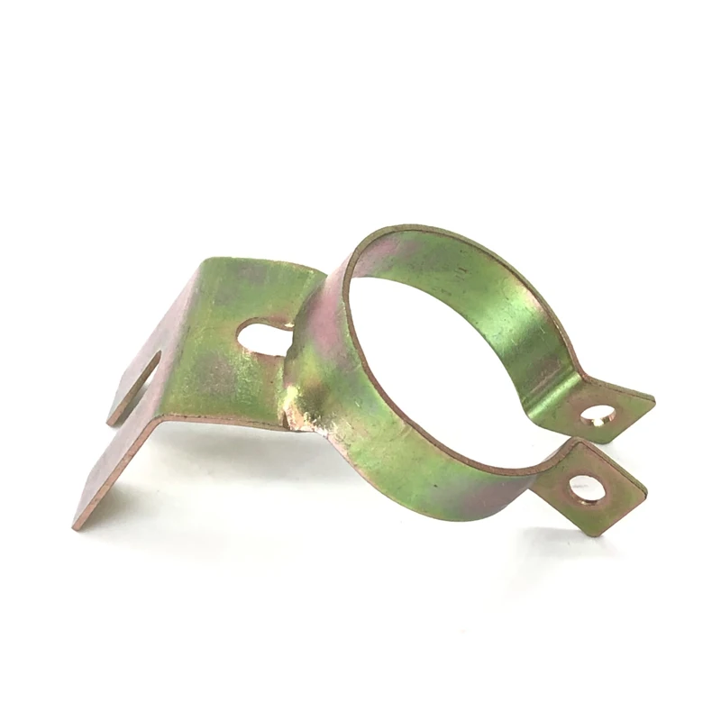 Batch Manufacture Metal Punching Bending Stainless Pipe Clamps Custom Copper Aluminum Durable Grounding Tube Pipes Hook Clips
